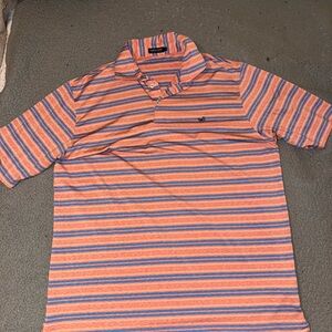 Southern Marsh Striped Polo - Orange and Blue